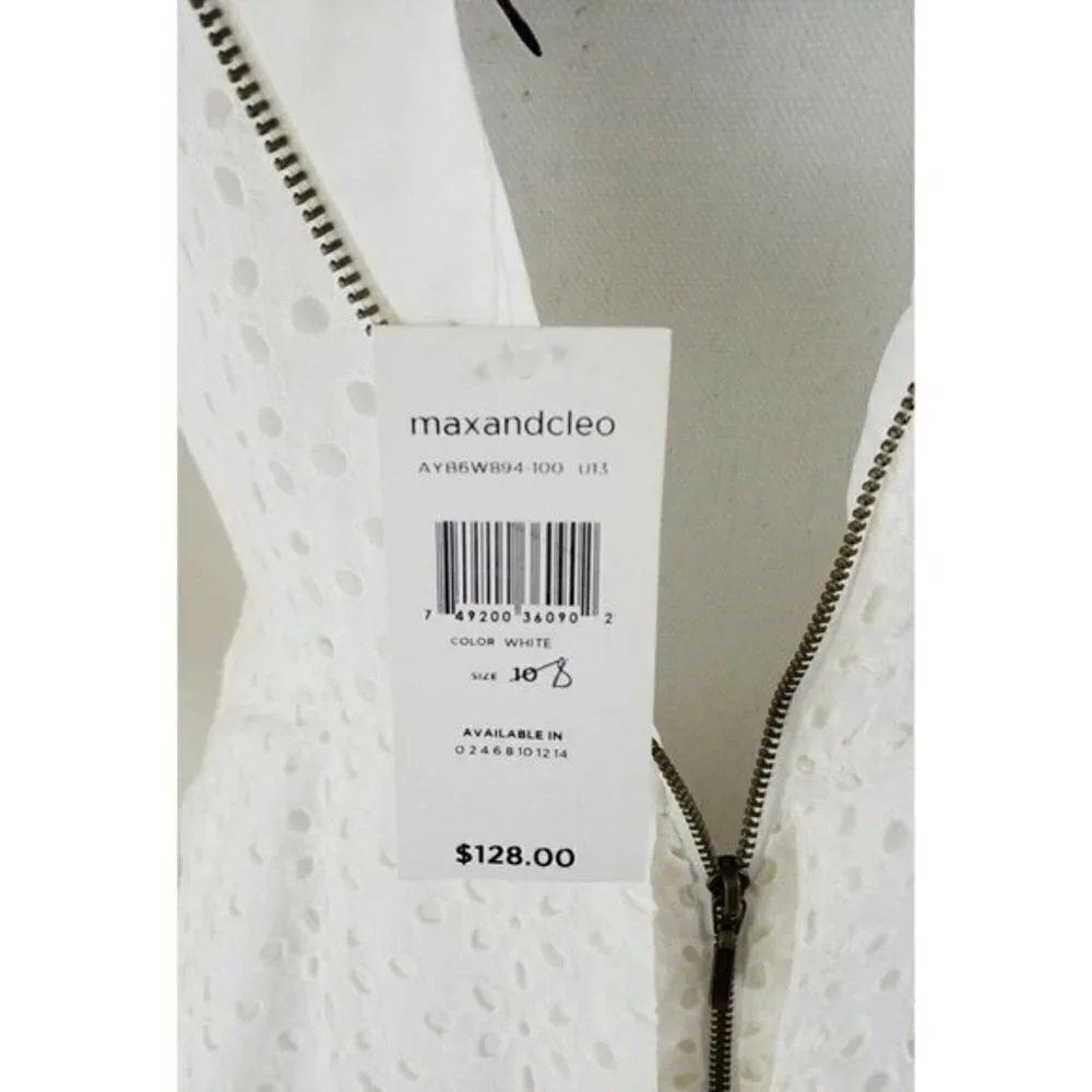 Max & Cleo~Women's Size 8~White Lace A-Line Career Ware to Work Dress NWT $128.0